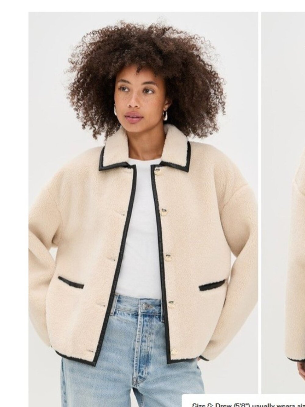 ANINE BING CAMDEN JACKET Size M Cream Color